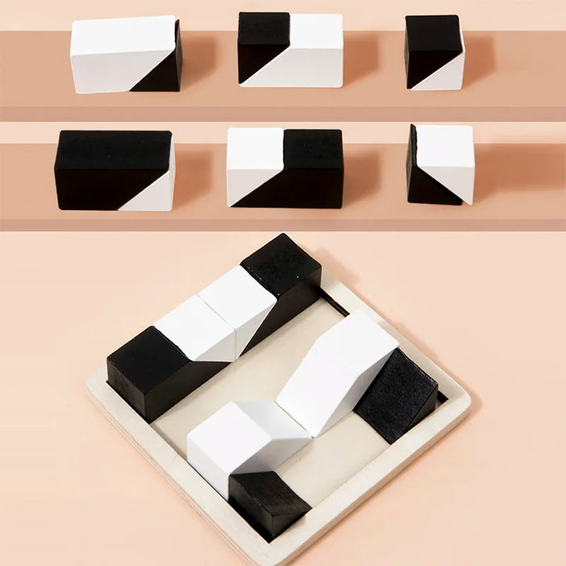Montessori Wooden Hide Puzzle Blocks