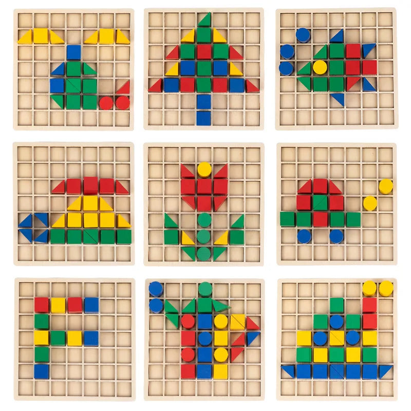 Montessori Wooden Creative Blocks Puzzle