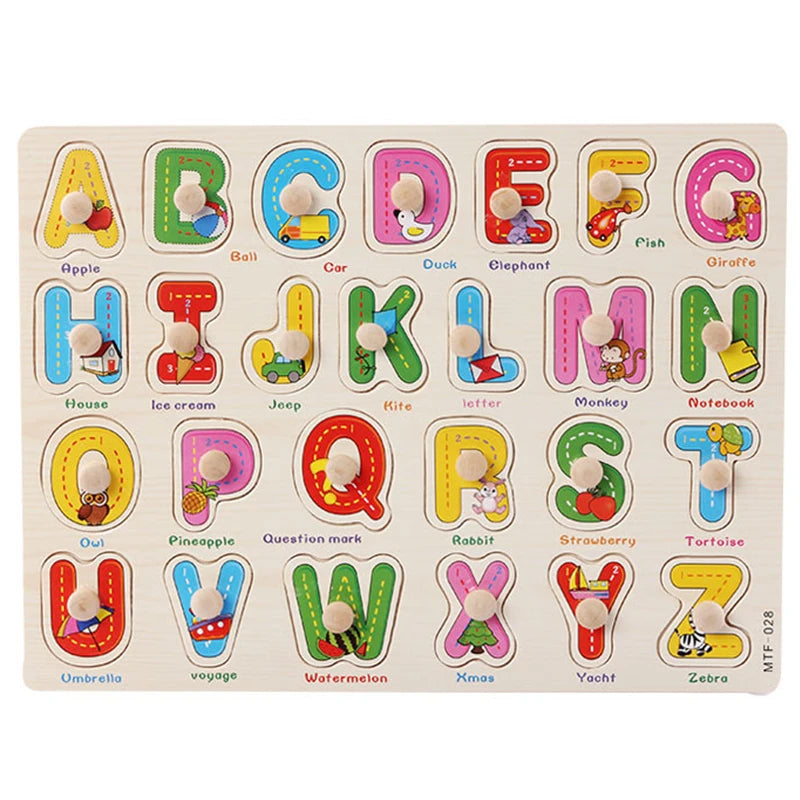 Wooden Peg Puzzle Board
