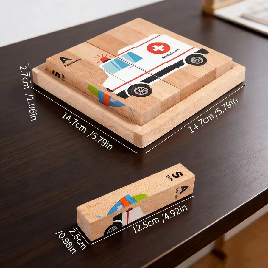 Montessori Wooden Block Puzzle with Tray