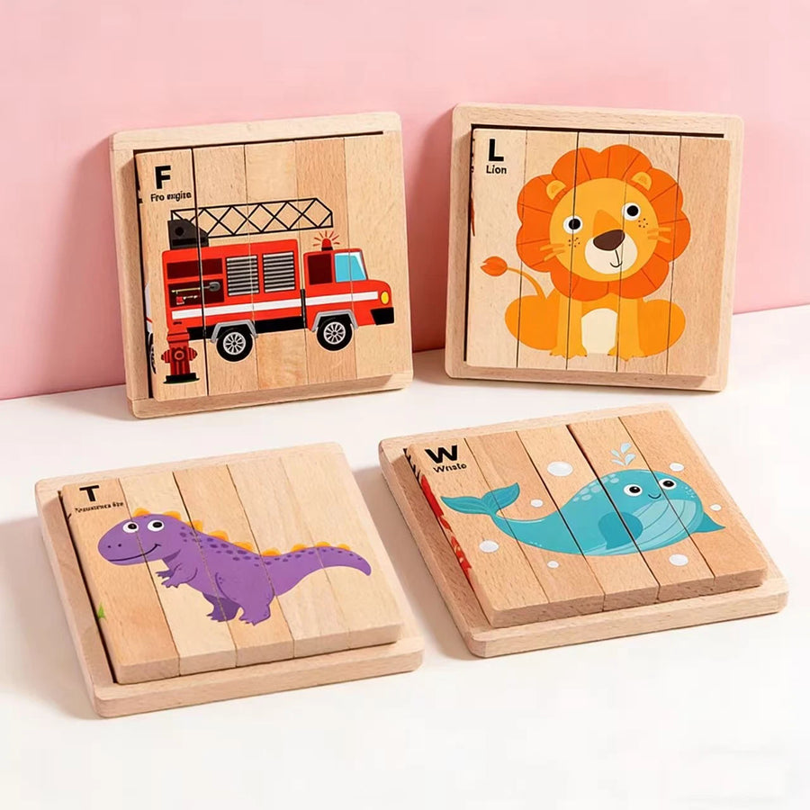 Montessori Wooden Block Puzzle with Tray