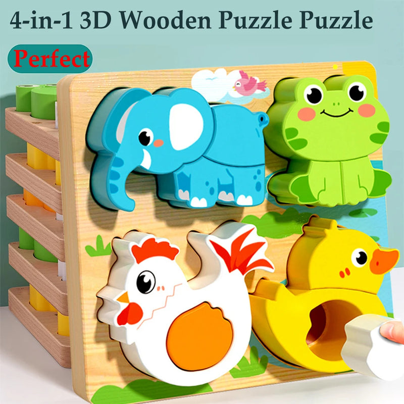4-in-1 Stacking Animal Puzzle