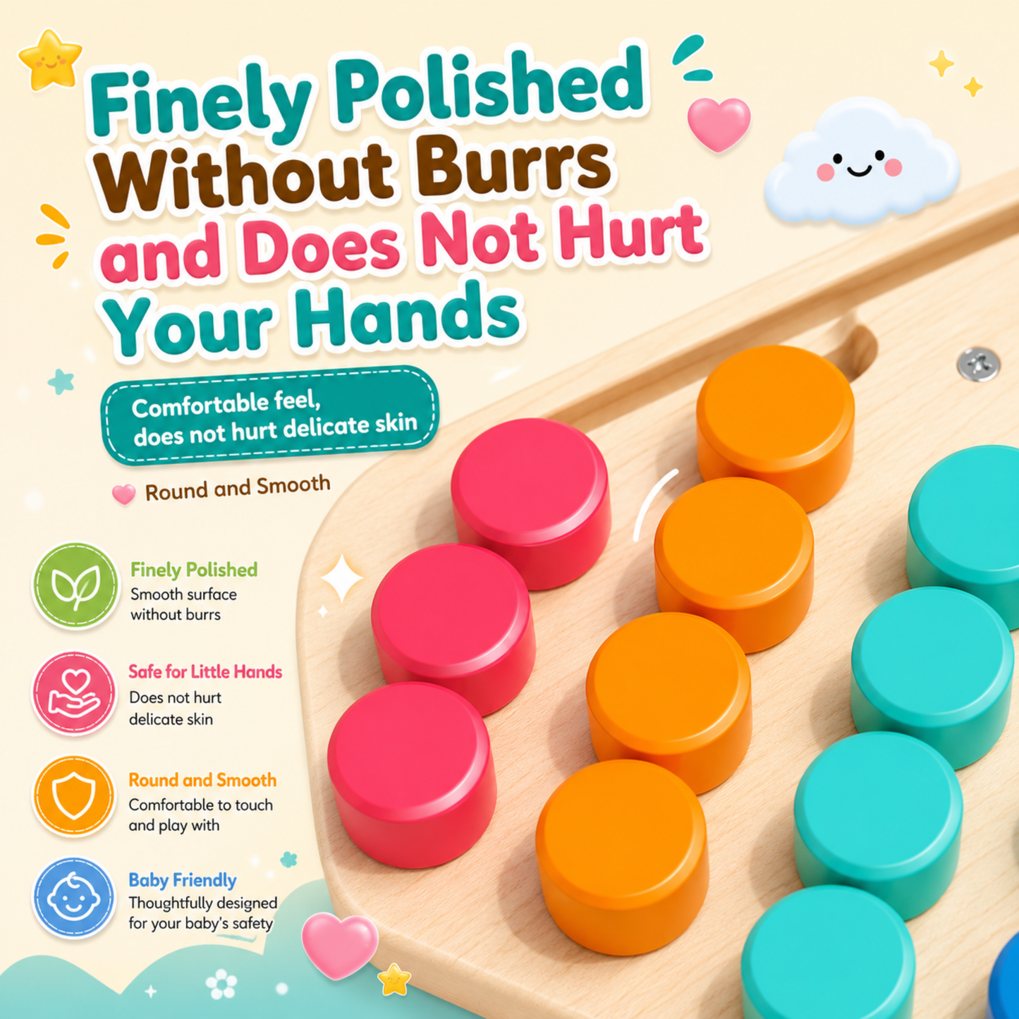 Montessori Wooden Color Matching Board
