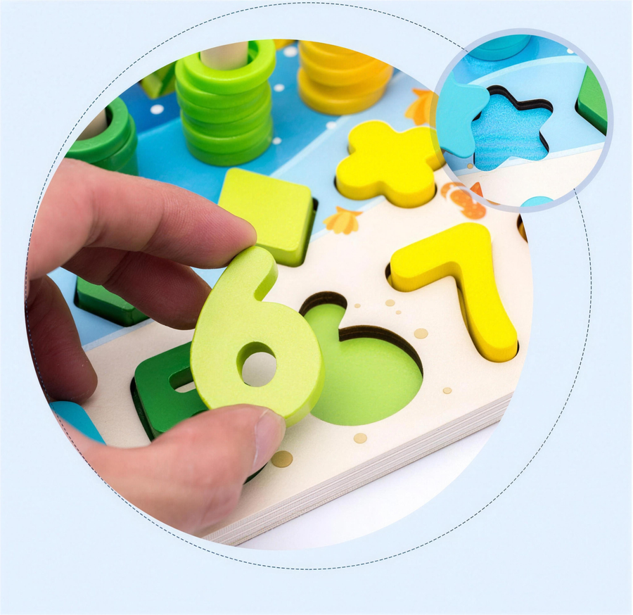 Montessori Wooden Math Fishing Board