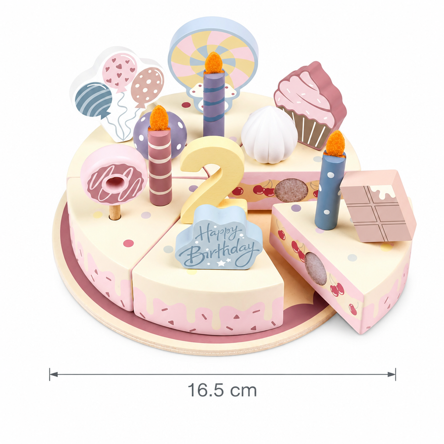 Birthday cake is 16.5 cm across