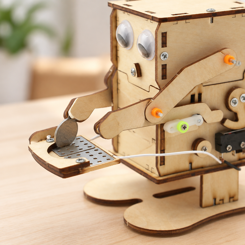 Robot arm placing a coin
