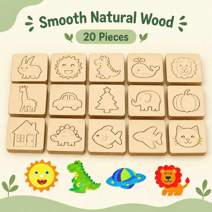 Smooth natural wood, 20 pieces