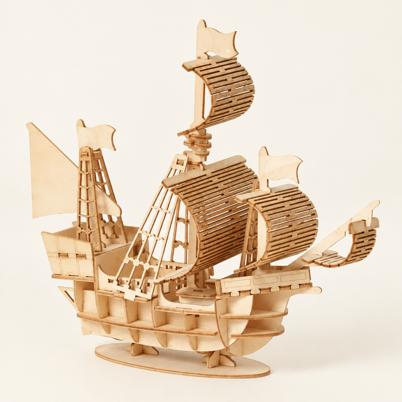 Wooden sailing ship 3D model