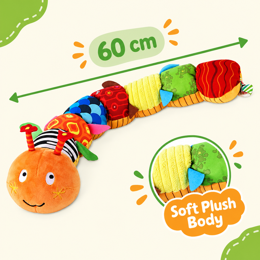 Plush caterpillar is about 60 cm long