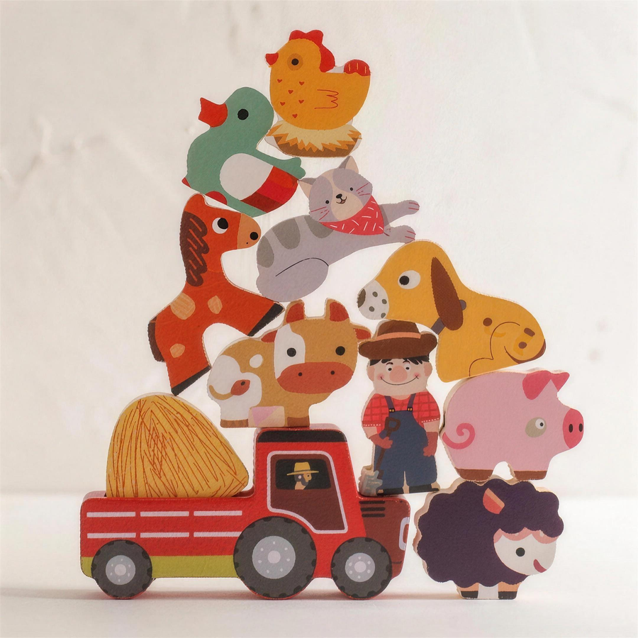 Wooden farm barn play set