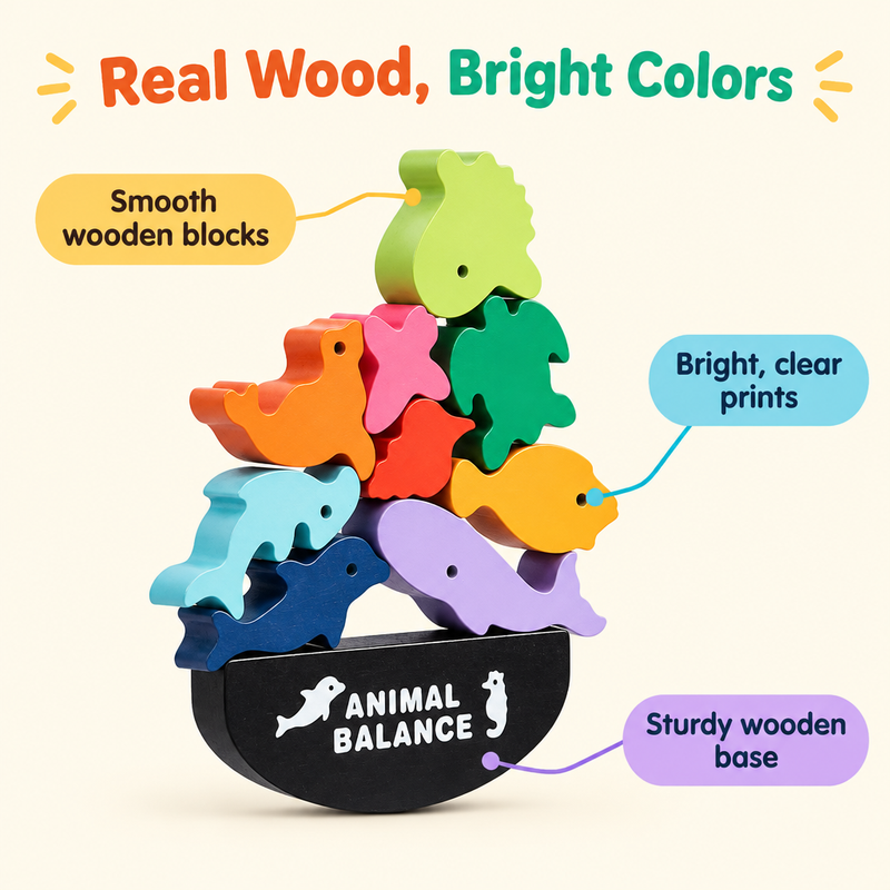Real wood balance blocks features