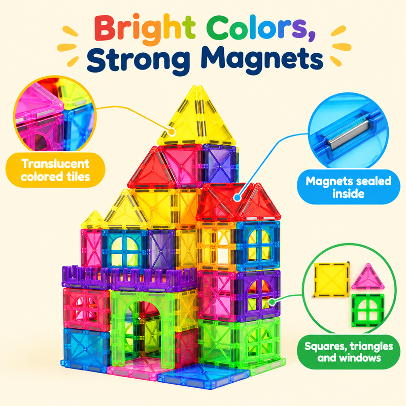 Magnetic tiles features