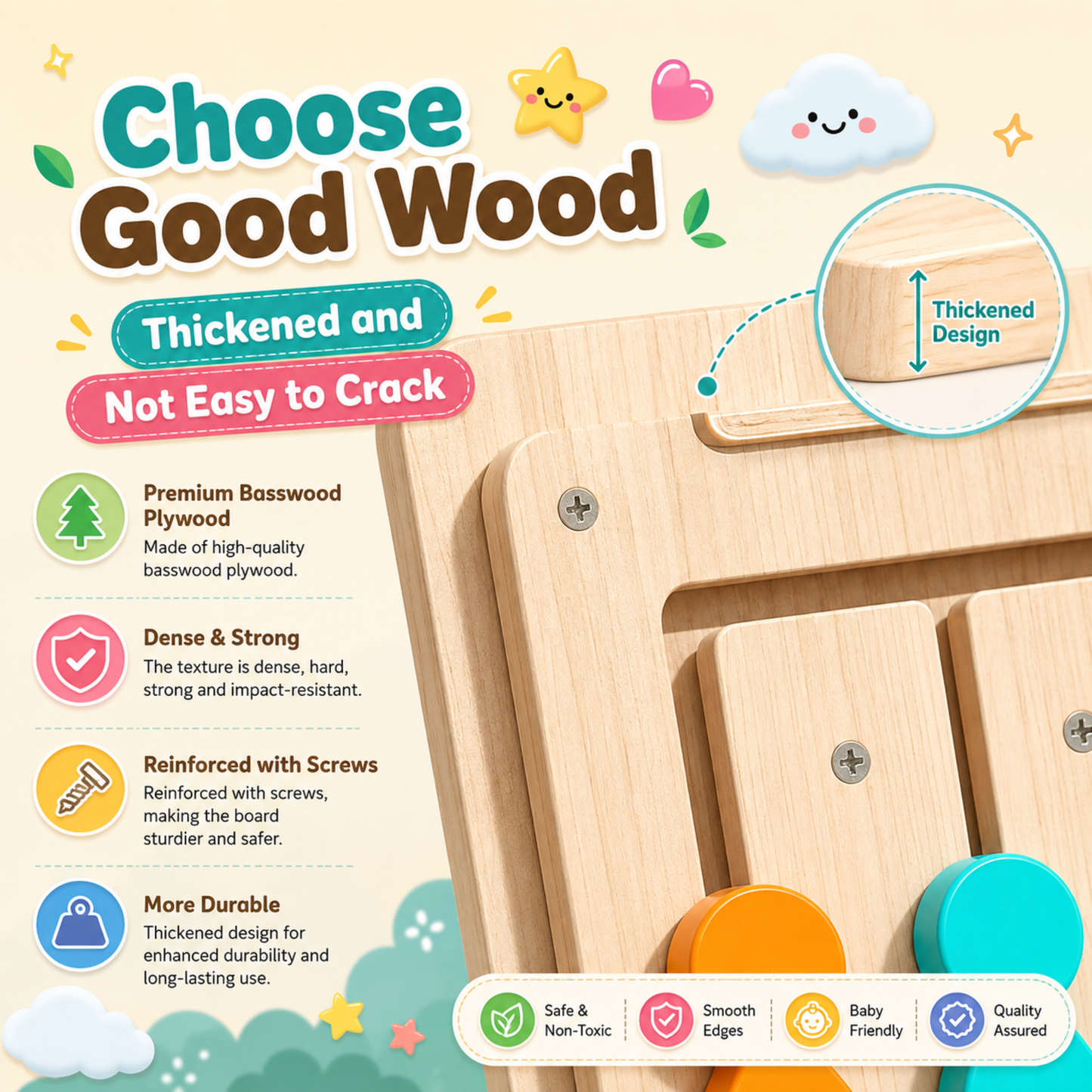 Montessori Wooden Color Matching Board