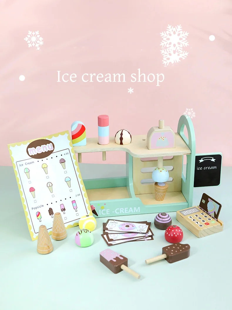 Montessori Wooden Ice Cream Counter