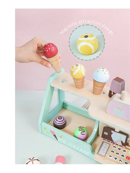 Montessori Wooden Ice Cream Counter