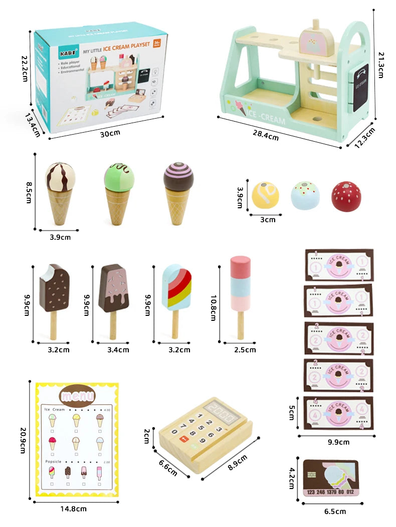 Montessori Wooden Ice Cream Counter