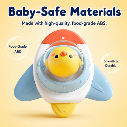 Montessori Spinning Suction Bath Toy, Sensory Rattle for Babies and Toddlers