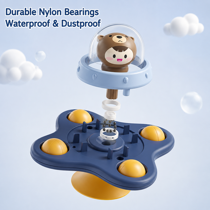Montessori Spinning Suction Bath Toy, Sensory Rattle for Babies and Toddlers