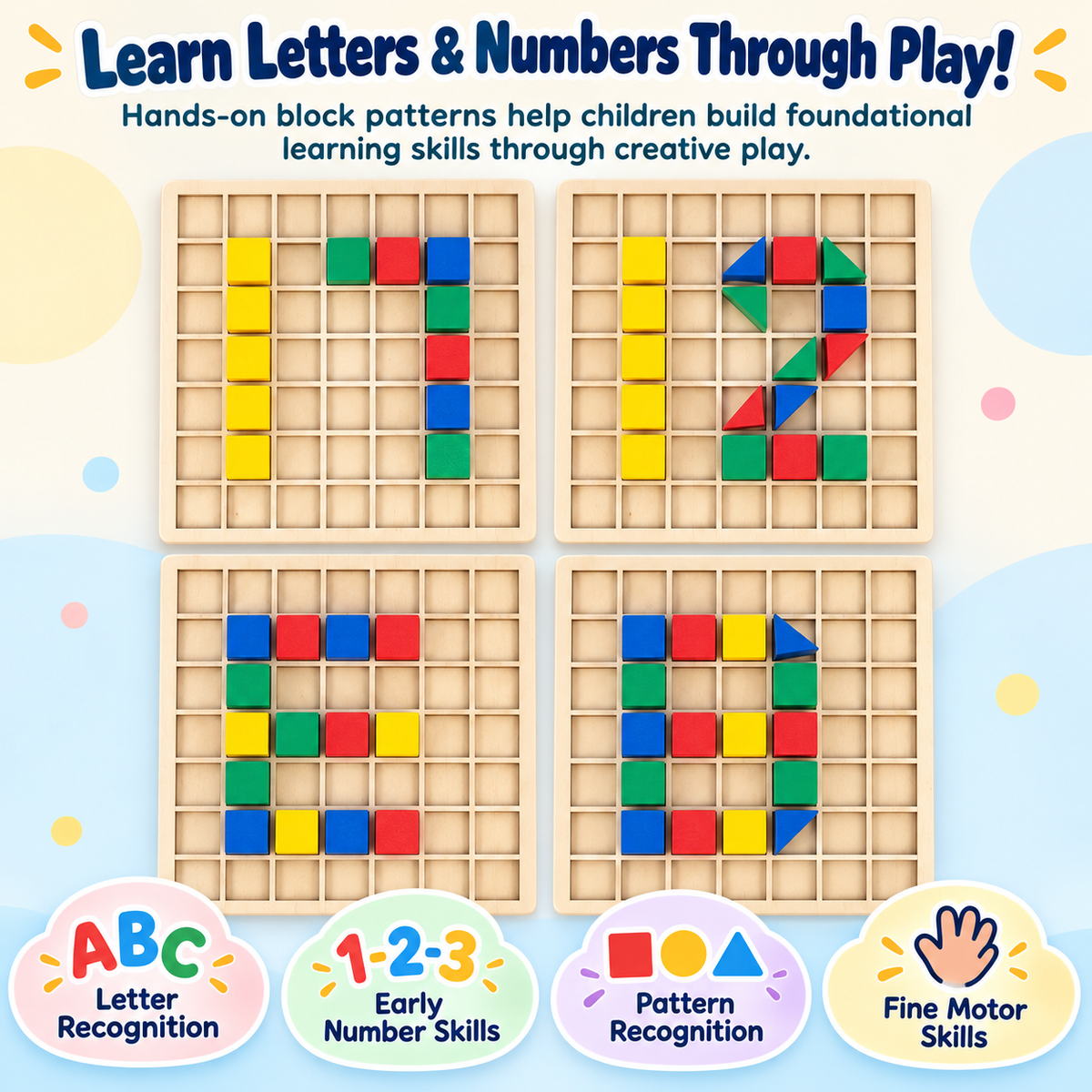 Montessori Wooden Creative Blocks Puzzle