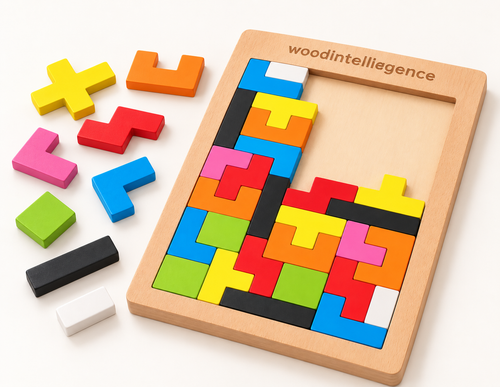 Montessori Wooden Tangram Puzzle Blocks