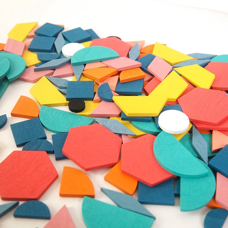Montessori Wooden Pattern Blocks Puzzle