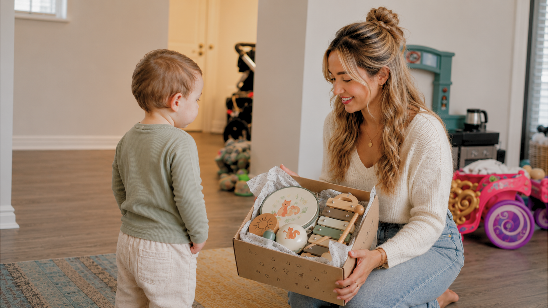 A child playing with Lumio Play Montessori toys