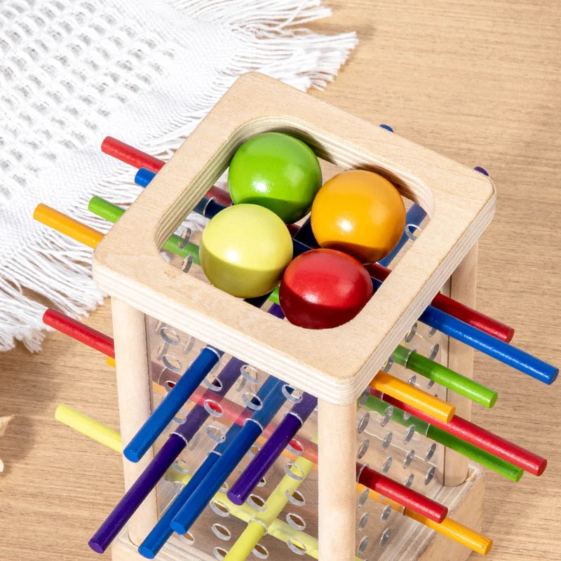 Montessori Wooden Stick Drop Game