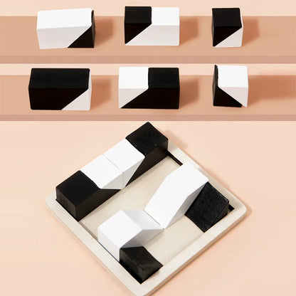 Montessori Wooden Hide Puzzle Blocks