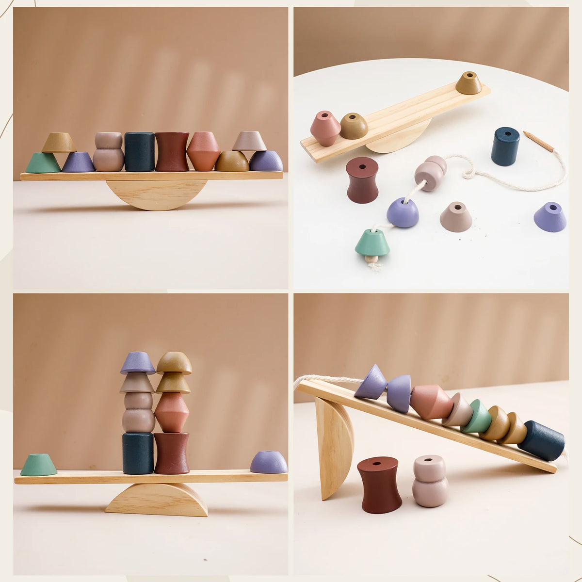 Montessori Wooden Forest Stacking Blocks