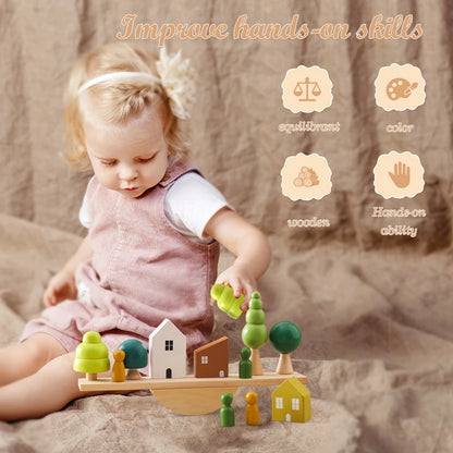 Montessori Wooden Forest Stacking Blocks