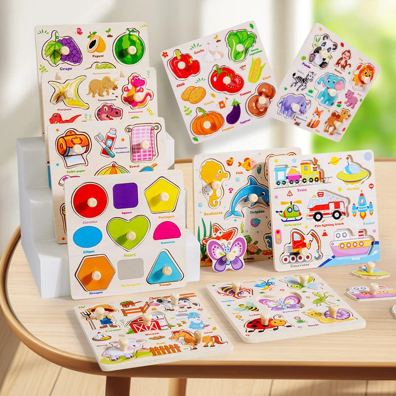 Wooden Peg Puzzle Board