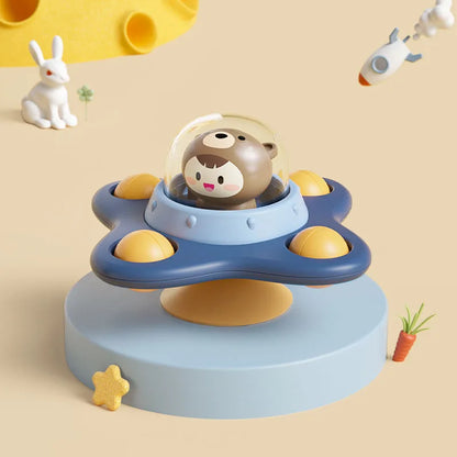 Montessori Spinning Suction Bath Toy, Sensory Rattle for Babies and Toddlers