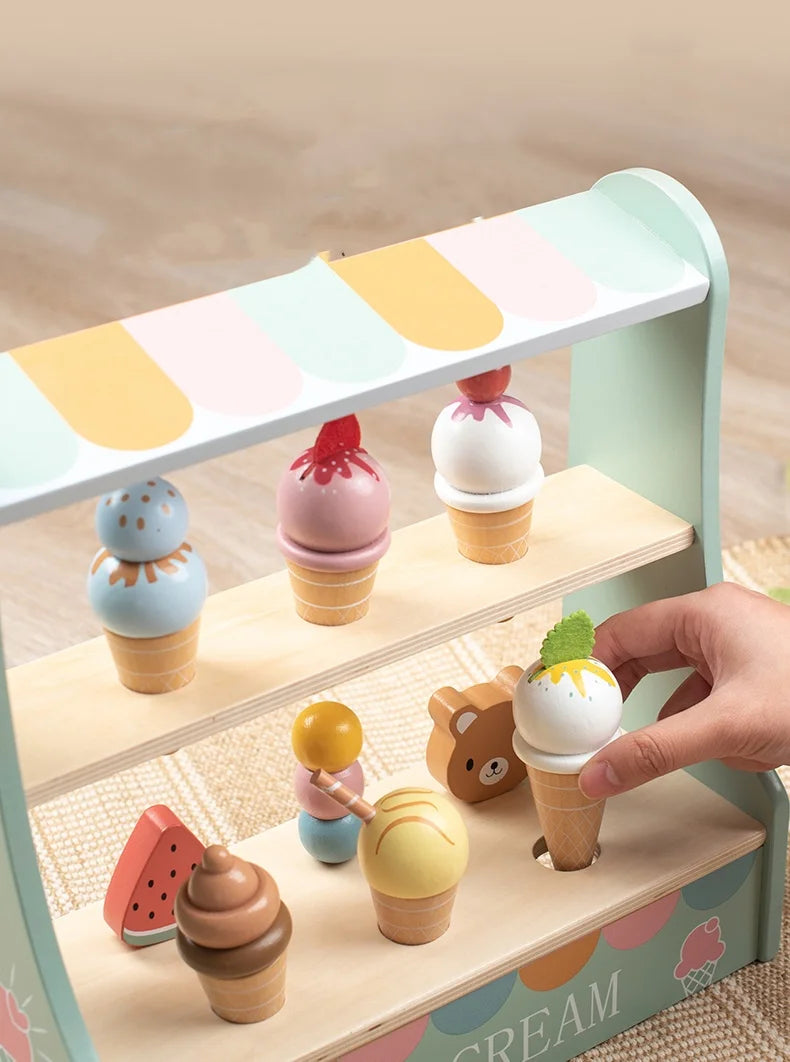 Montessori Wooden Ice Cream Counter