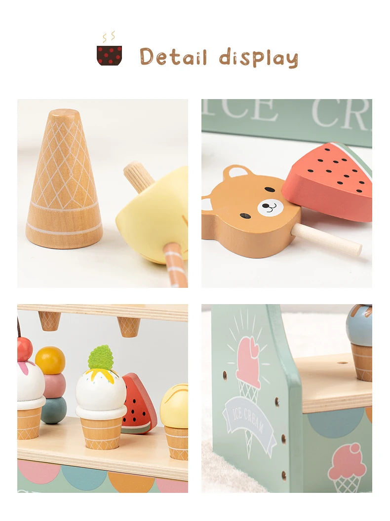 Montessori Wooden Ice Cream Counter