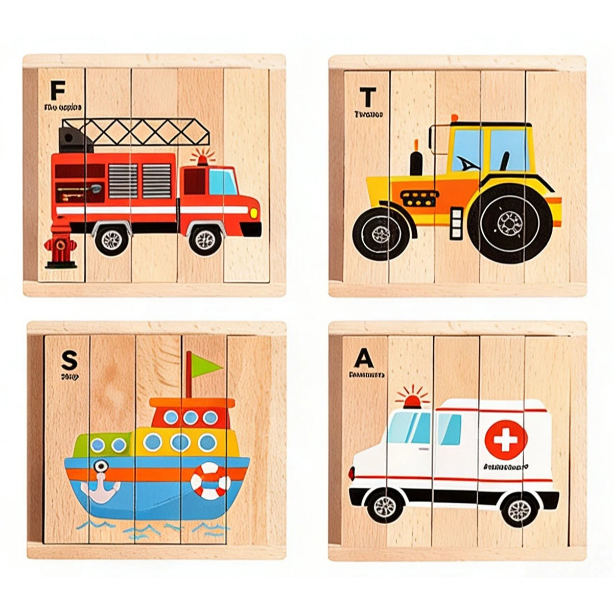 Montessori Wooden Block Puzzle with Tray