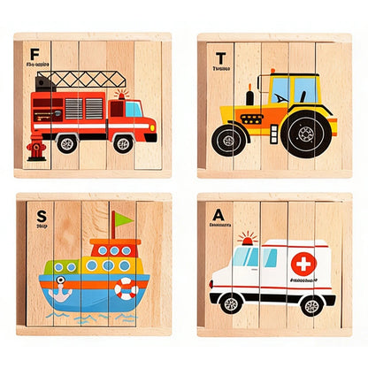 Montessori Wooden Block Puzzle with Tray