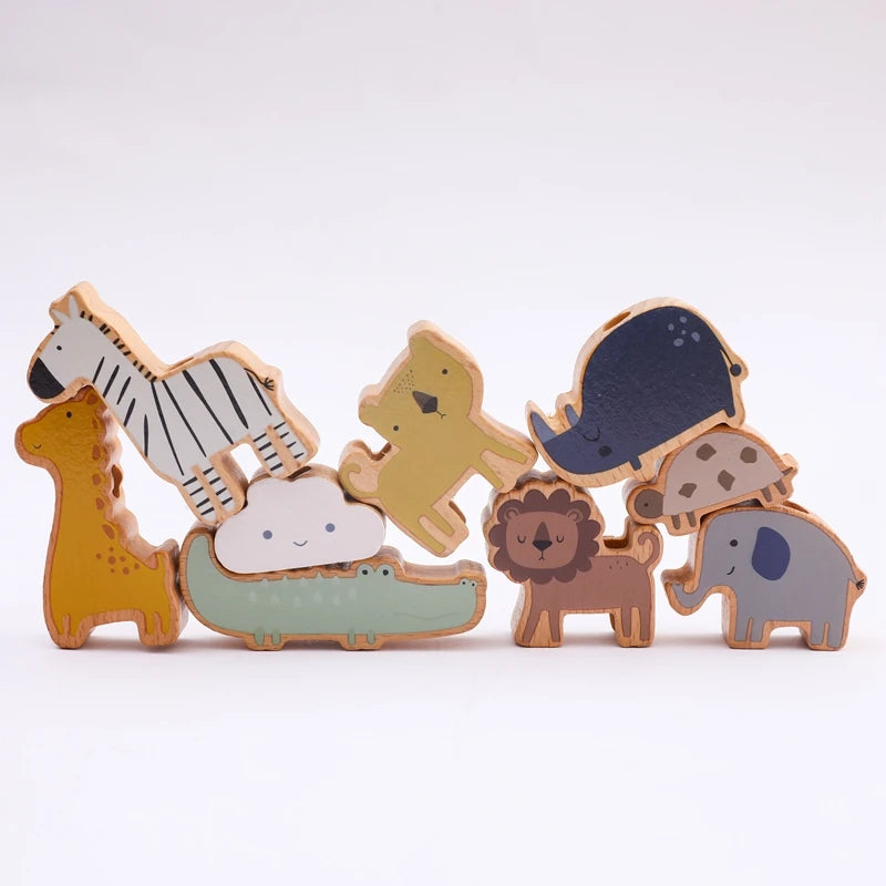 Montessori Wooden Forest Stacking Blocks