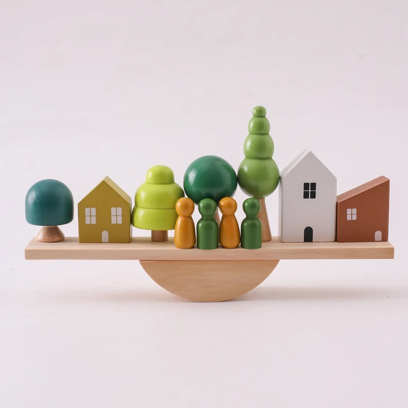 Montessori Wooden Forest Stacking Blocks