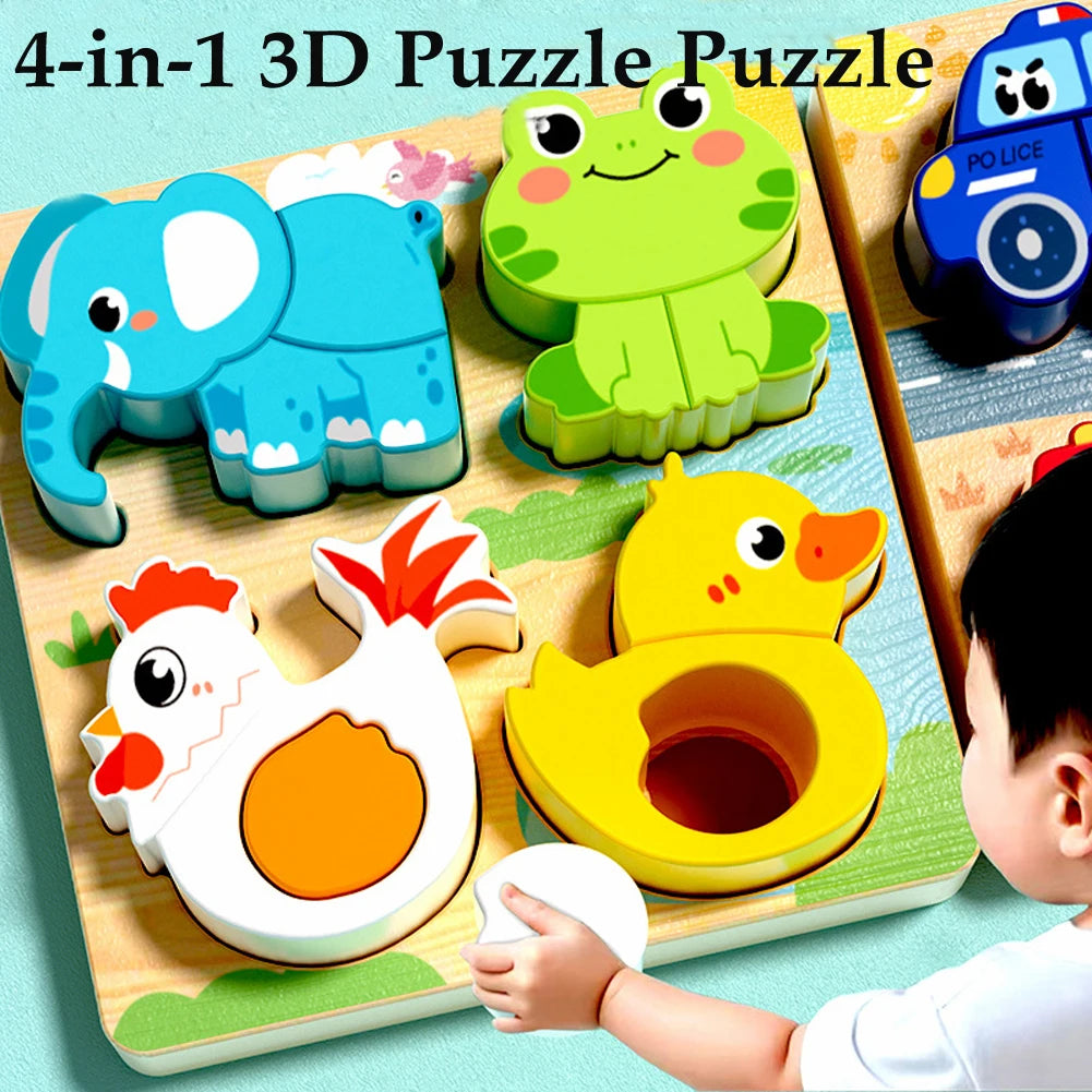 4-in-1 Stacking Animal Puzzle