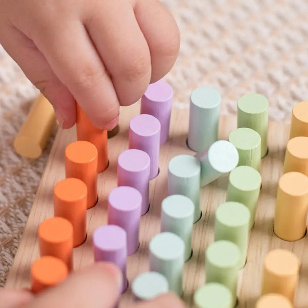 Montessori Wooden Color Matching Plugboard