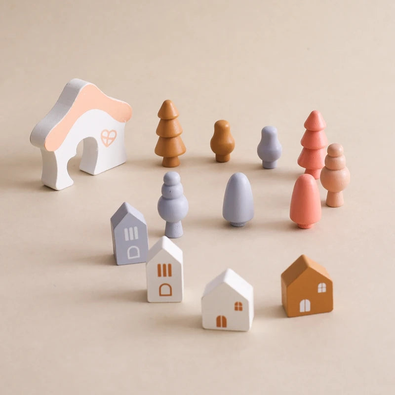 Montessori Wooden Forest Stacking Blocks