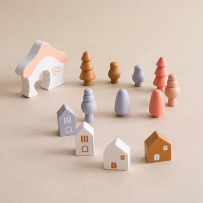 Montessori Wooden Forest Stacking Blocks