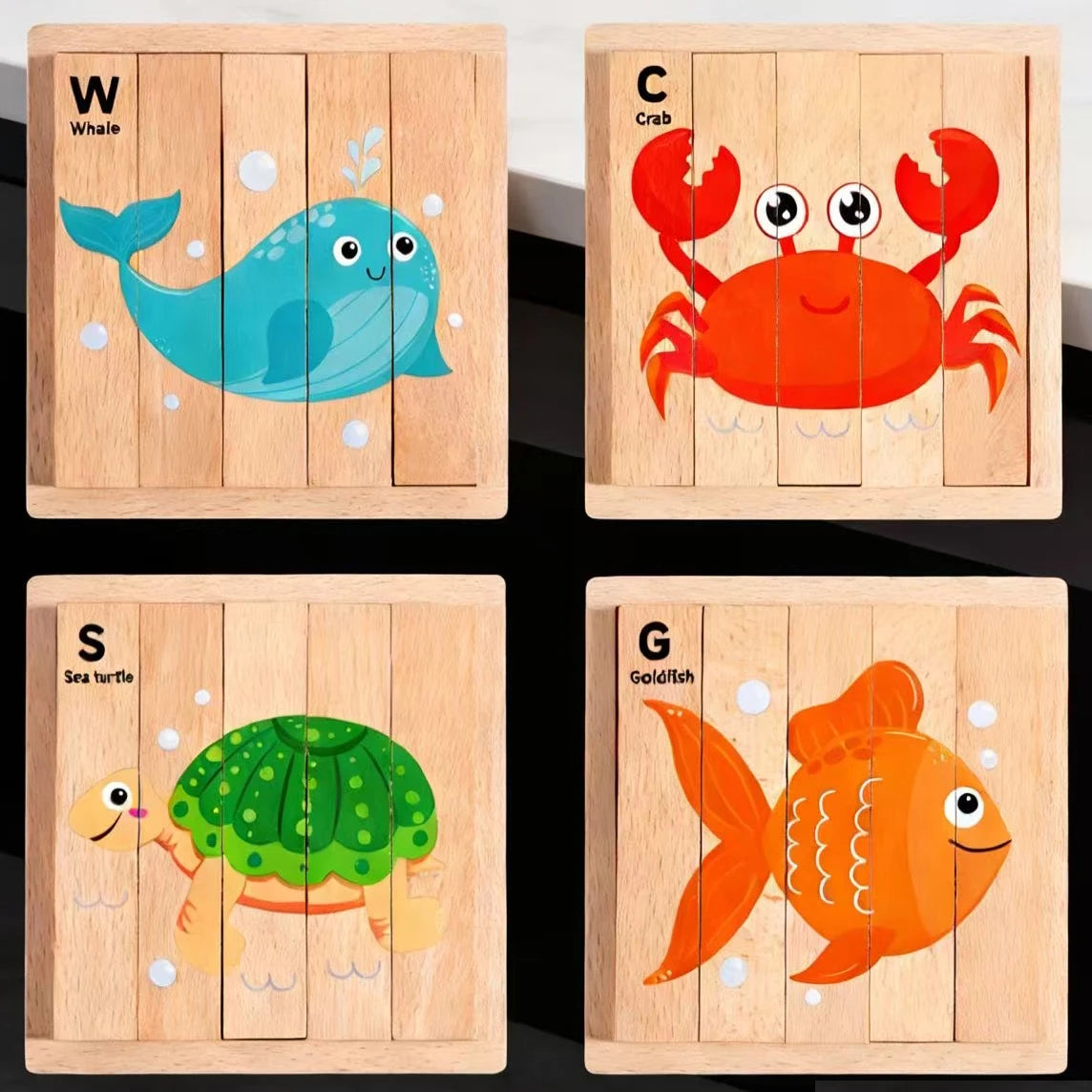Montessori Wooden Block Puzzle with Tray