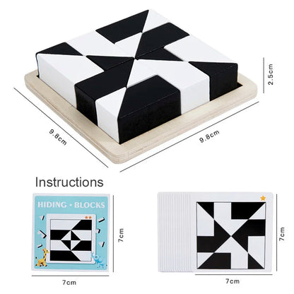 Montessori Wooden Hide Puzzle Blocks