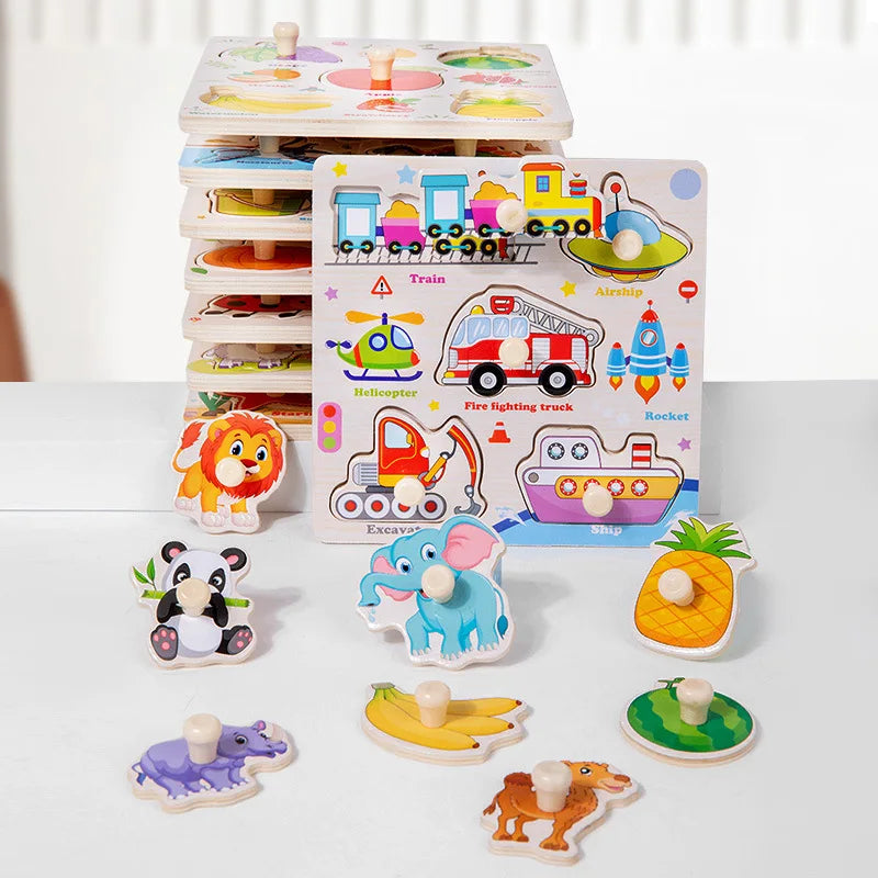 Wooden Peg Puzzle Board