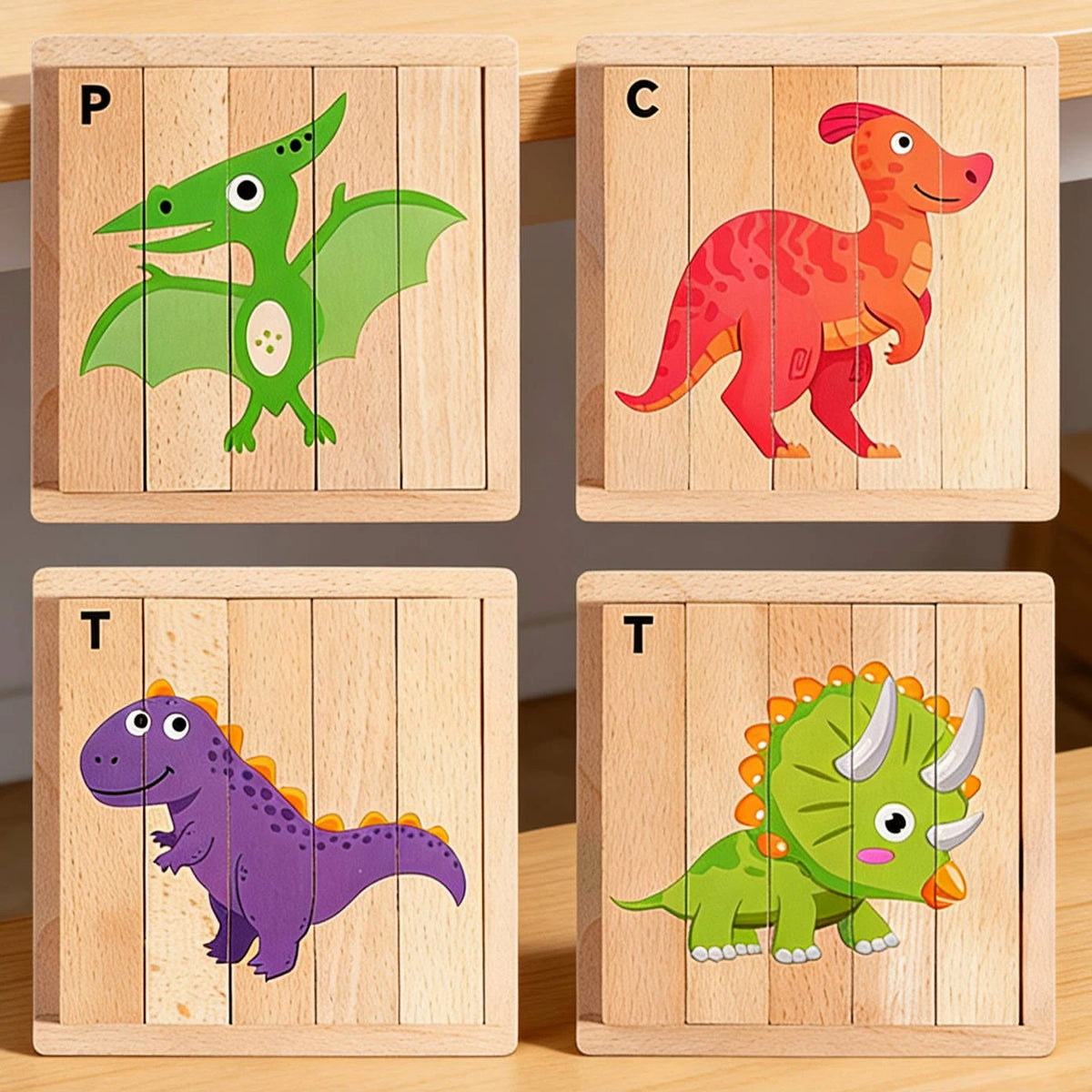 Montessori Wooden Block Puzzle with Tray