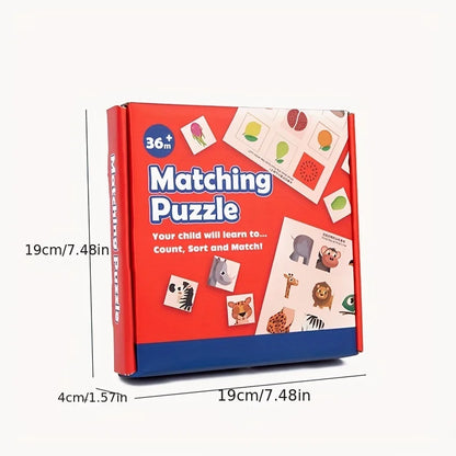 Montessori Wooden Animal & Fruit Matching Puzzle