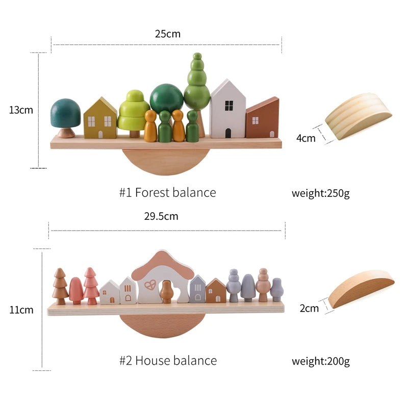 Montessori Wooden Forest Stacking Blocks