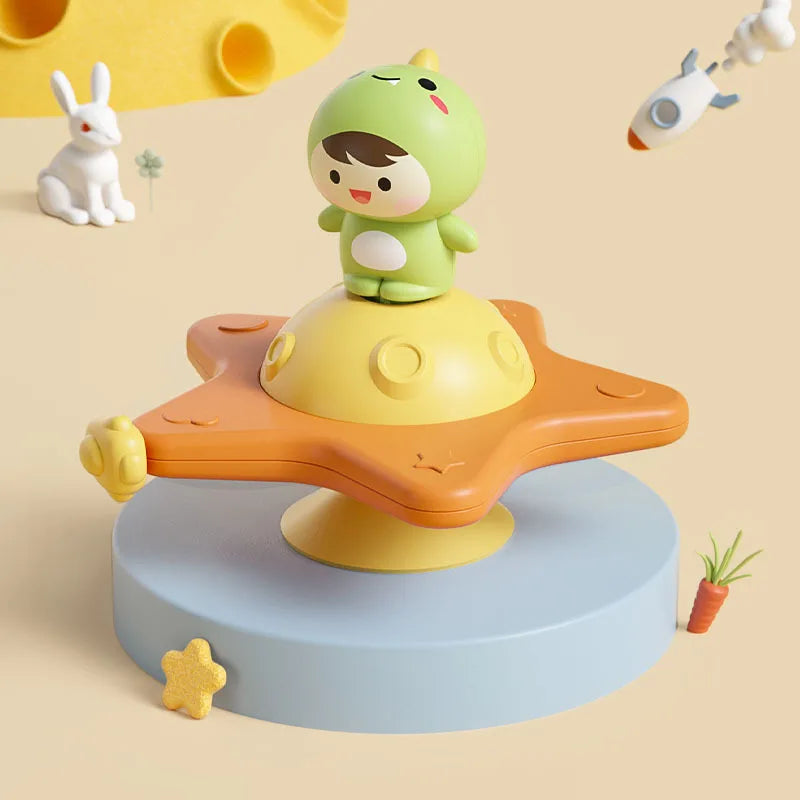 Montessori Spinning Suction Bath Toy, Sensory Rattle for Babies and Toddlers