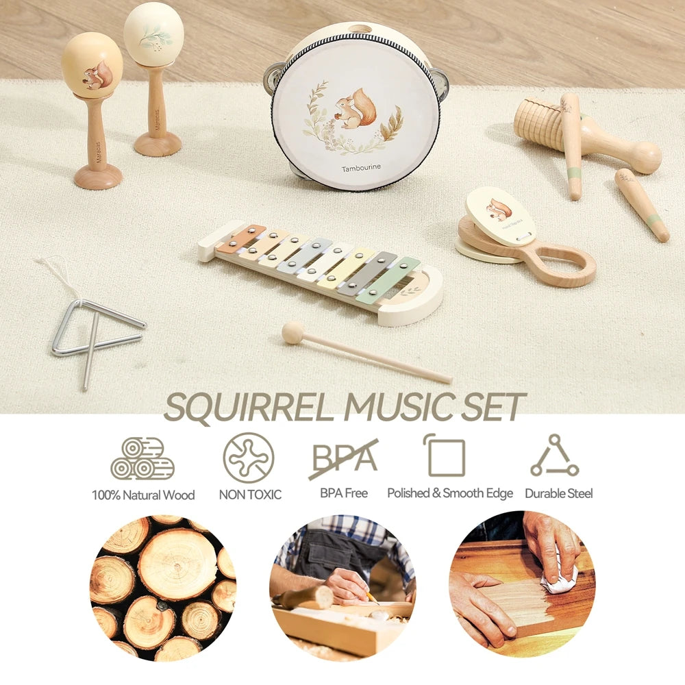 Wooden Musical Instrument Set